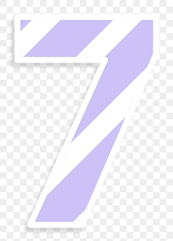 Number 7 font colorful graphic png