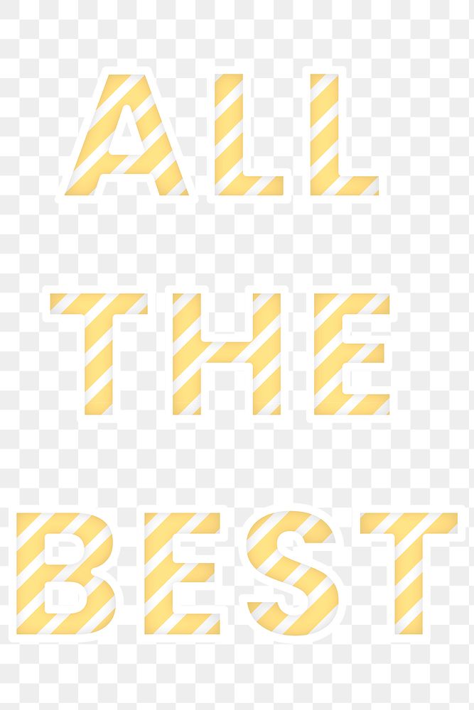 All the best stripe png font block letter typography