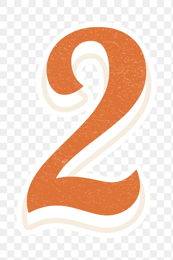 Number two 2 bold font lettering