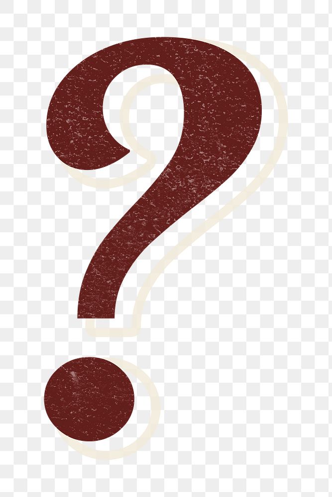 Question mark sign png cursive lettering icon typography
