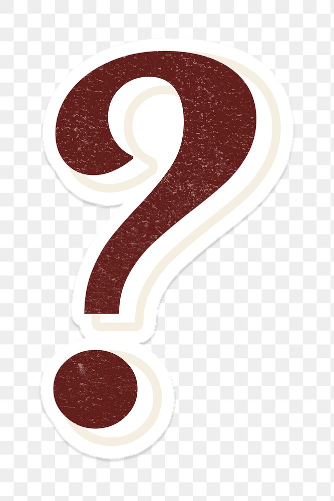Question mark sign png cursive lettering icon typography