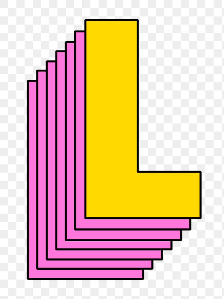 3d letter l layered png stylized typography