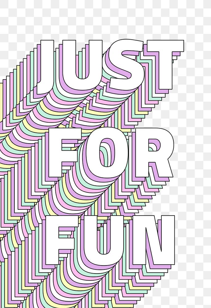 Just for fun layered text png typography retro word