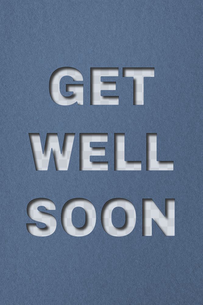 Png clipart get well soon paper cut lettering word art