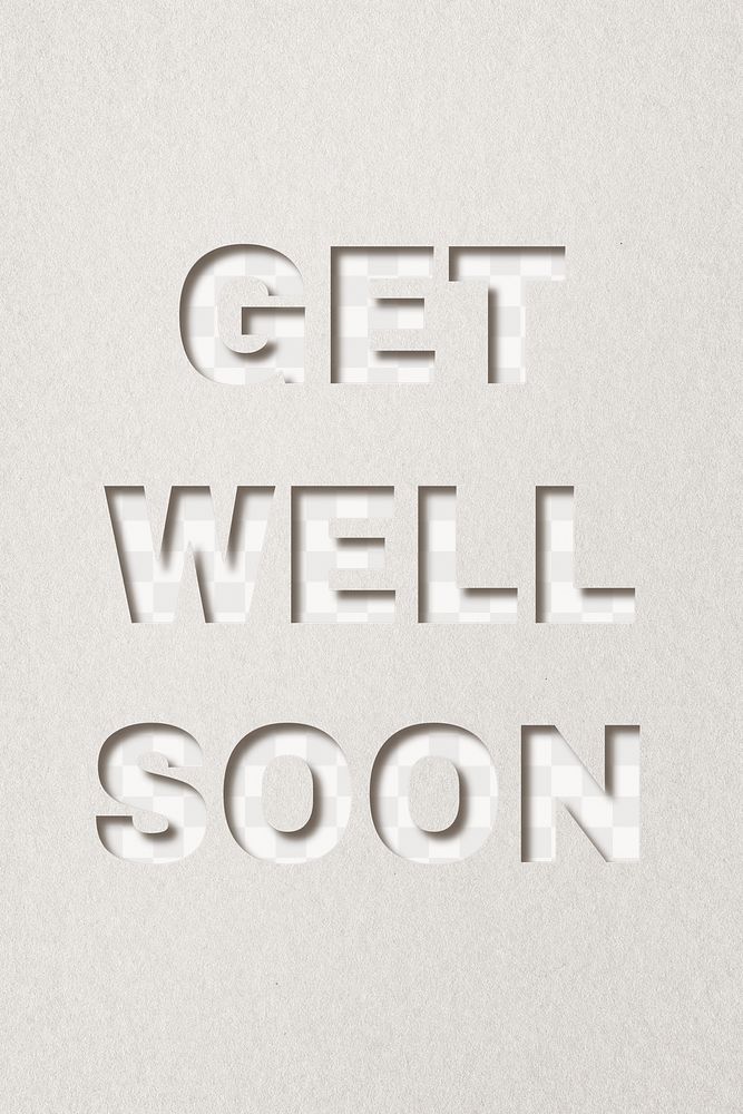 Png clipart get well soon paper cut lettering word art