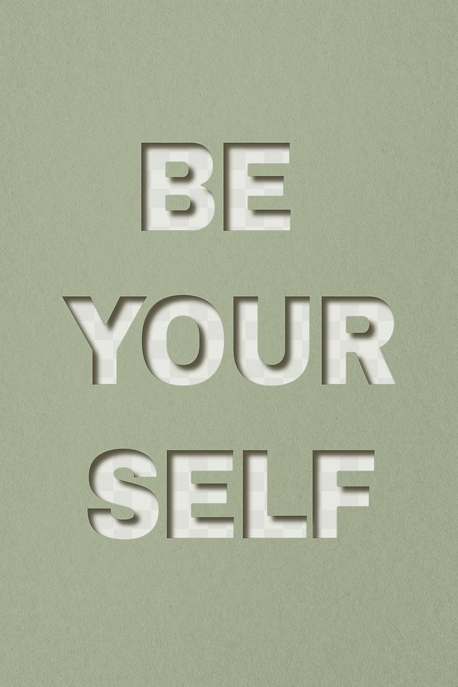 Png word be yourself bold font typography