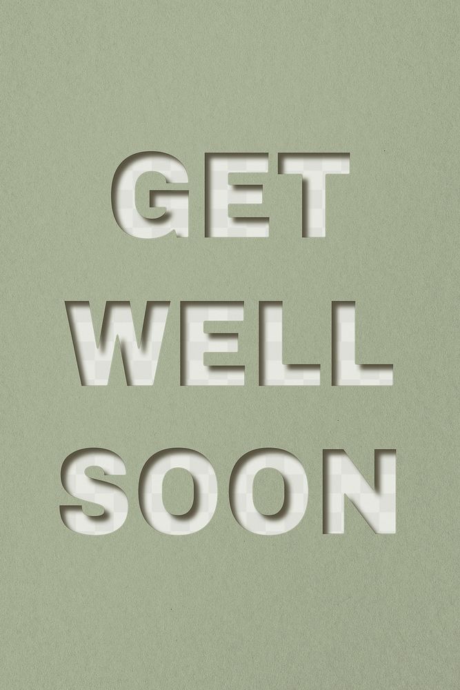 Png word get well soon bold font typography