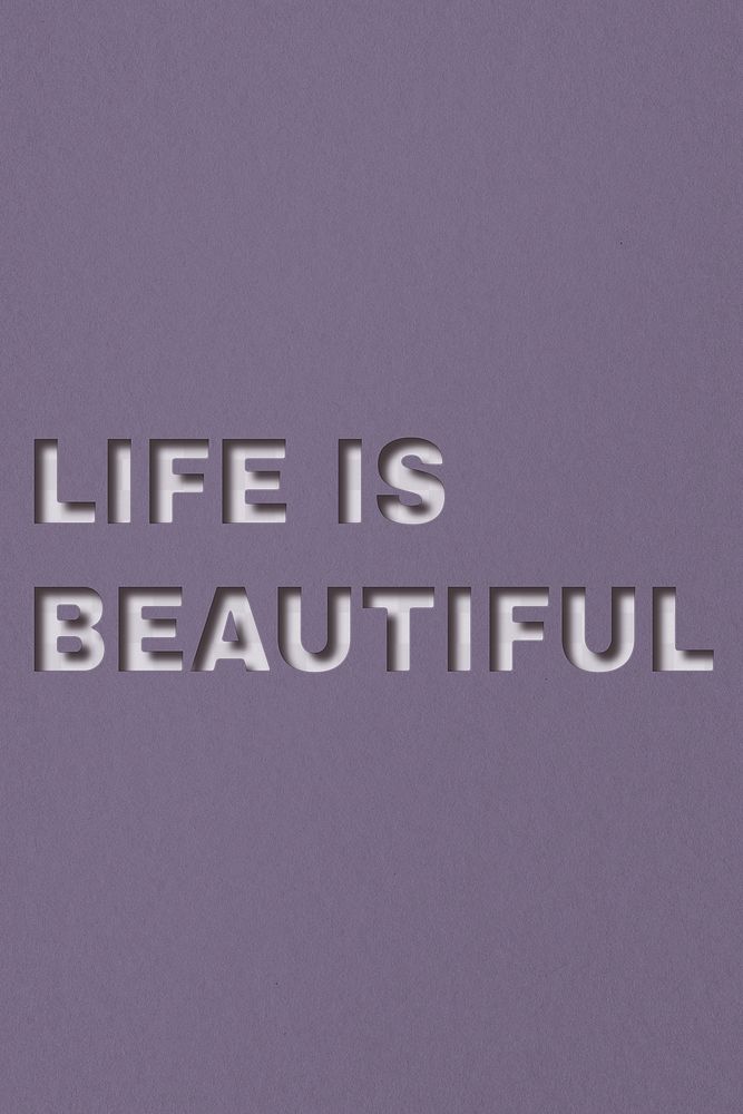 Png text life is beautiful typeface paper texture
