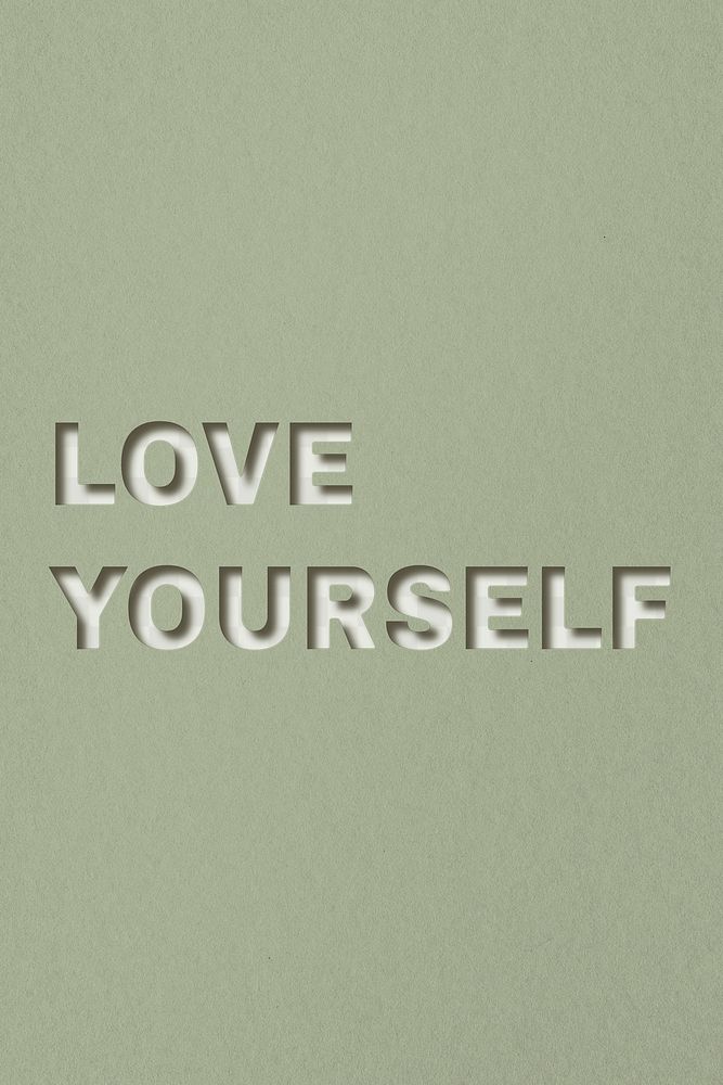 Png word love yourself bold font typography