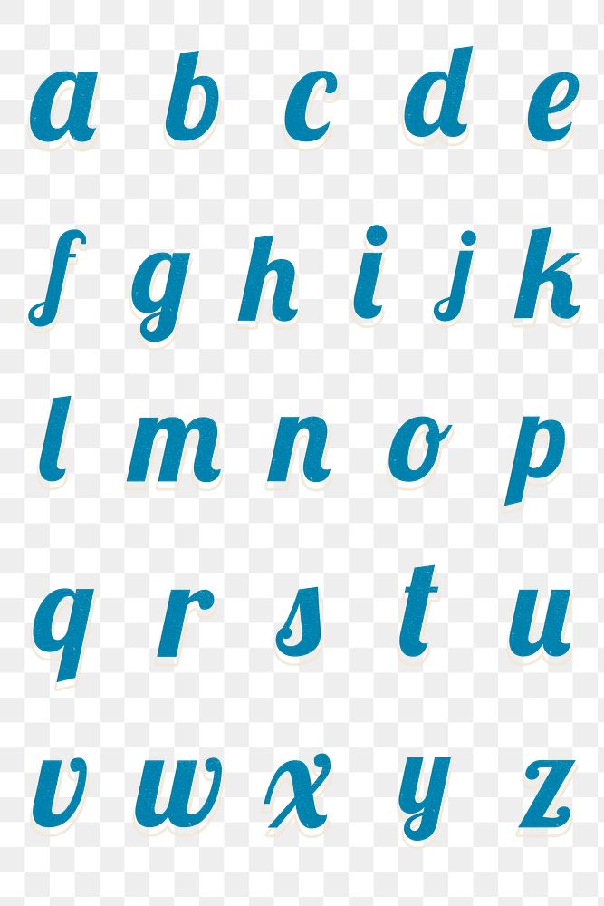 A to Z set alphabet png retro bold typography