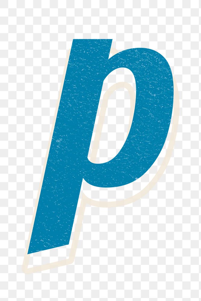 Png p letter alphabet retro typography