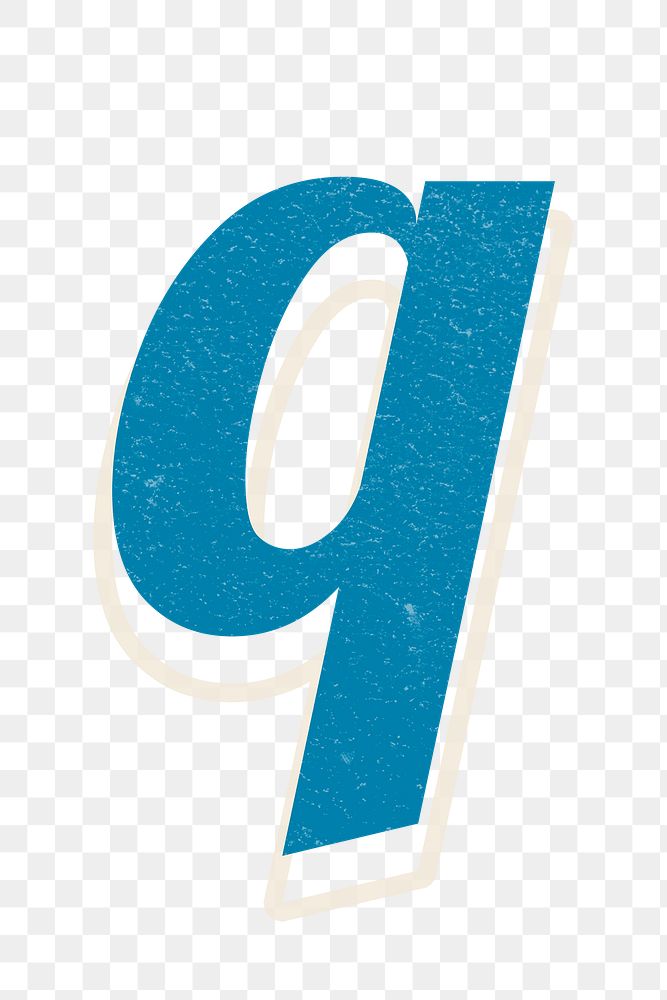 Png q letter alphabet retro typography