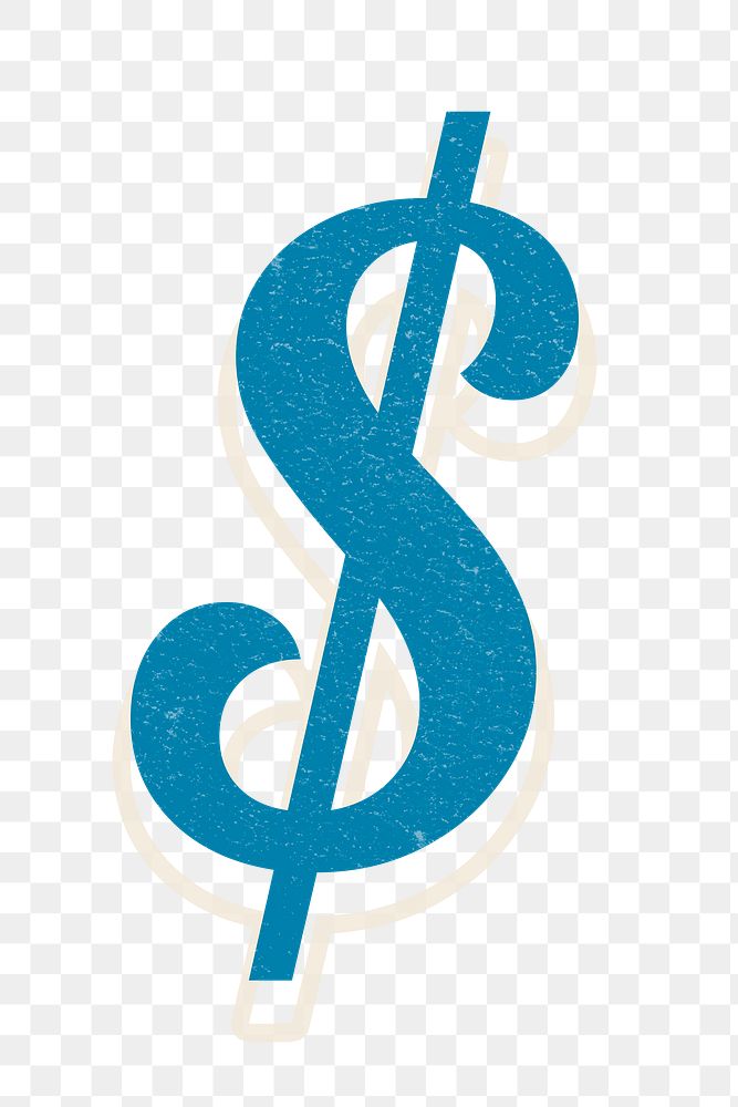 $ Dollar sign png symbol retro display font
