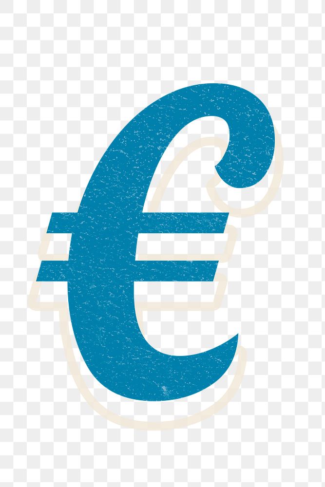 € Euro sign png retro bold typography
