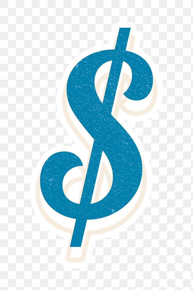 $ Dollar sign png symbol retro display font