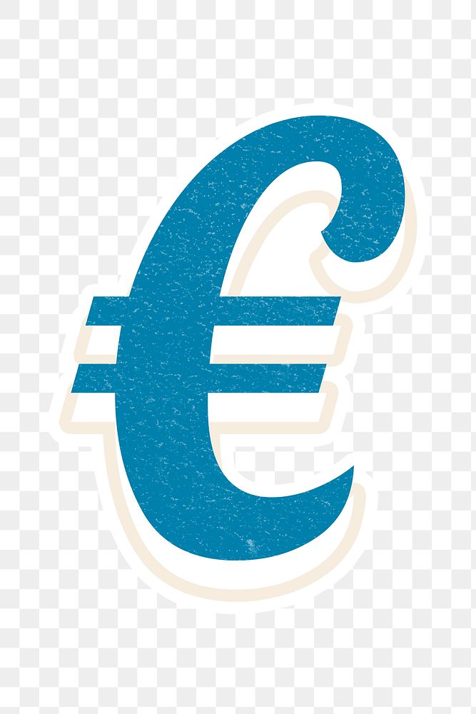 Png € euro sign bold retro display font white border