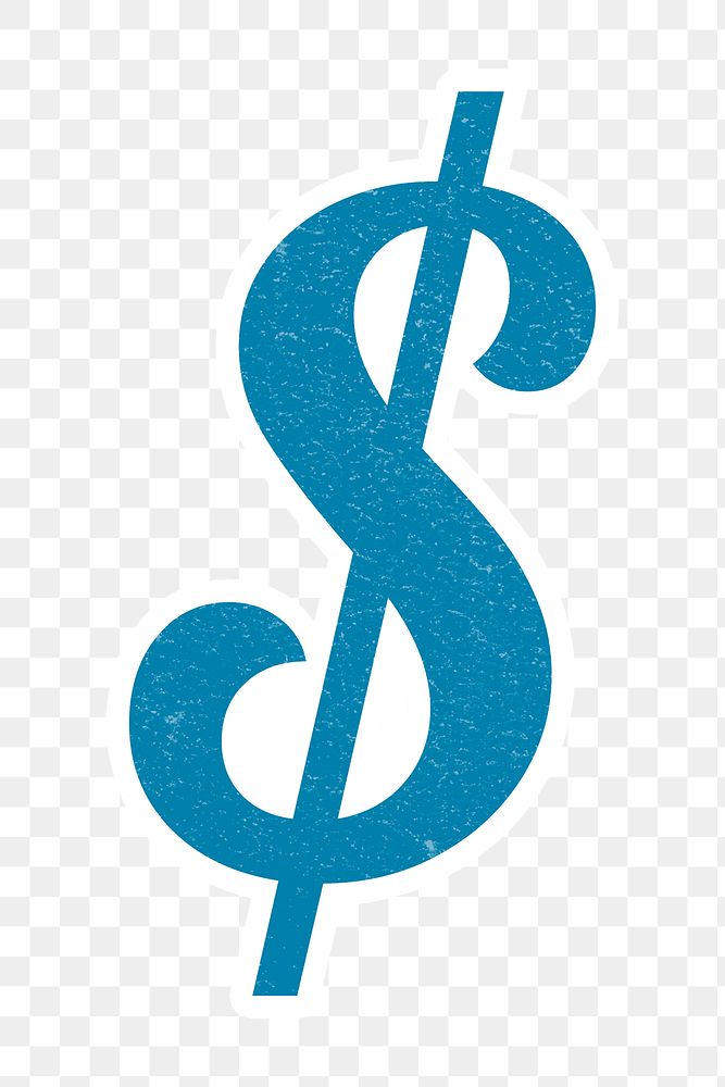 $ Dollar sign png retro bold typography