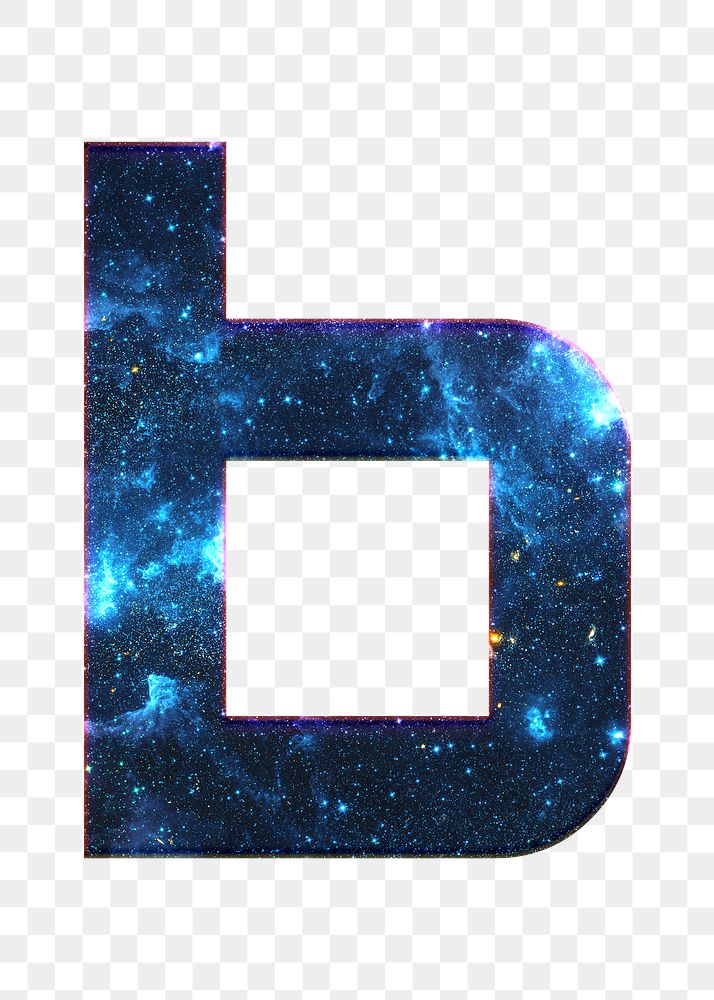 Png letter b galaxy effect typography blue font