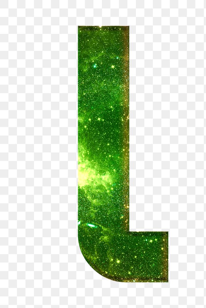 Png letter l galaxy effect typography green font