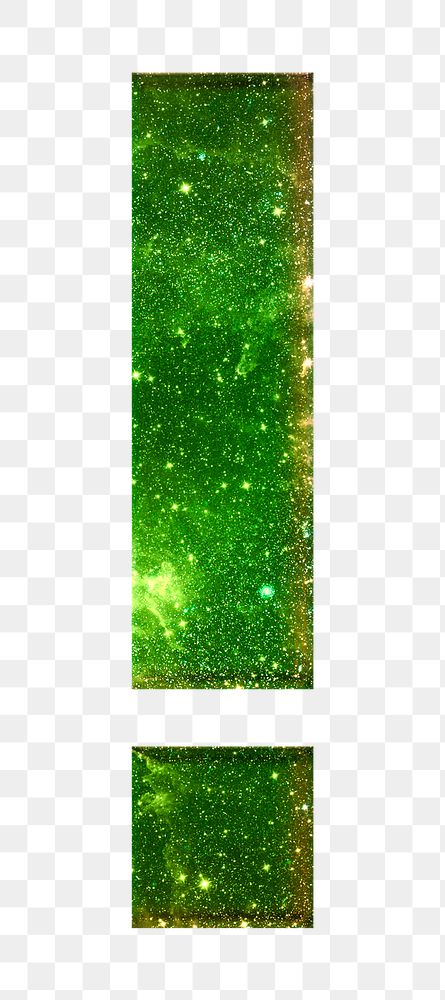 Exclamation mark png galaxy effect green symbol