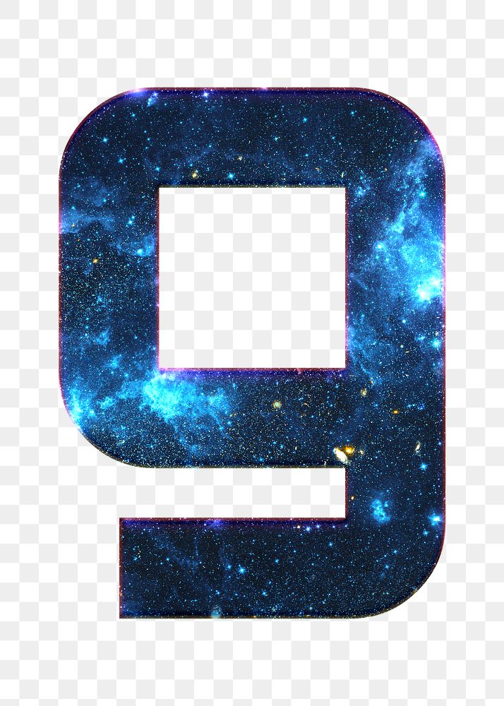 Png letter g space effect typography blue font