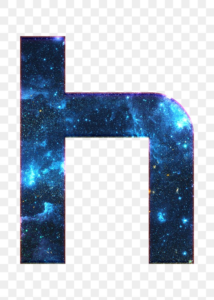 Png letter h galaxy effect typography blue font