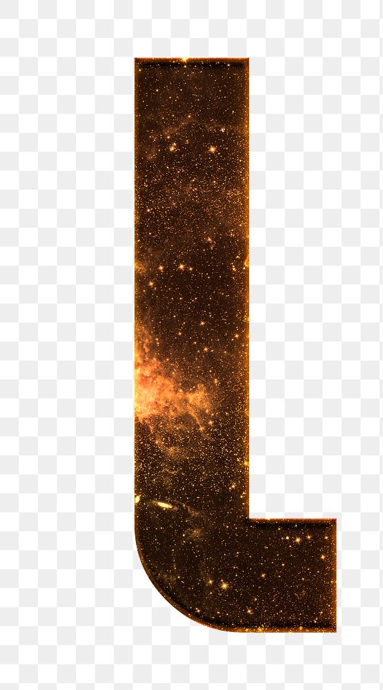 Png letter l galaxy effect typography brown font