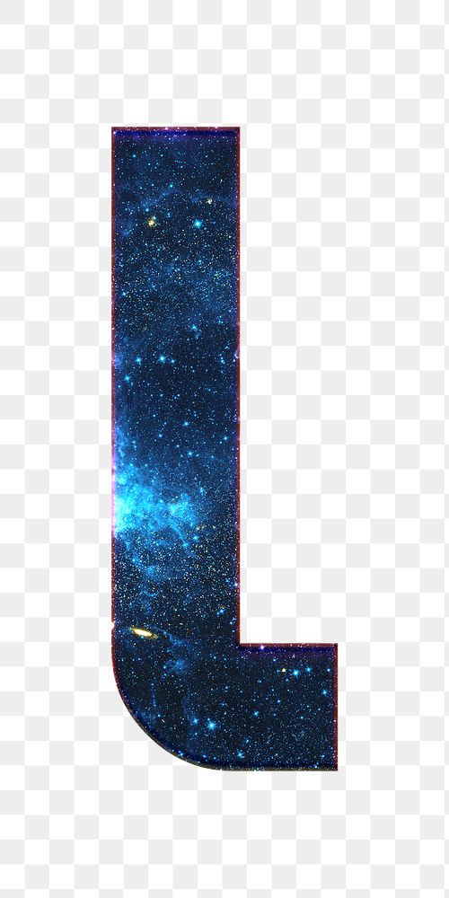 Png letter l galaxy effect typography blue font