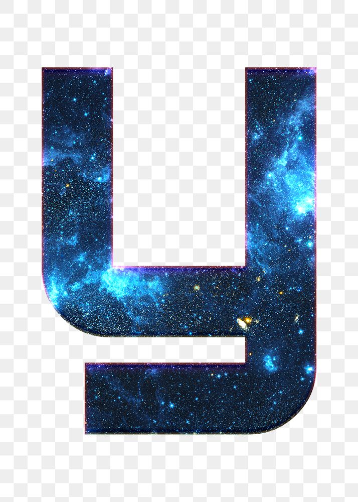 Png letter y galaxy effect typography blue font
