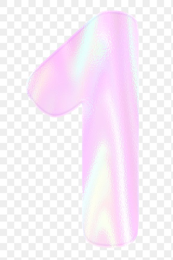Pastel holographic number one png sticker