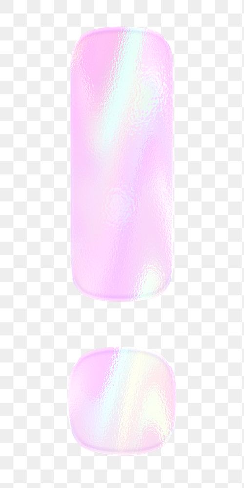 Exclamation mark symbol sticker png pastel holographic