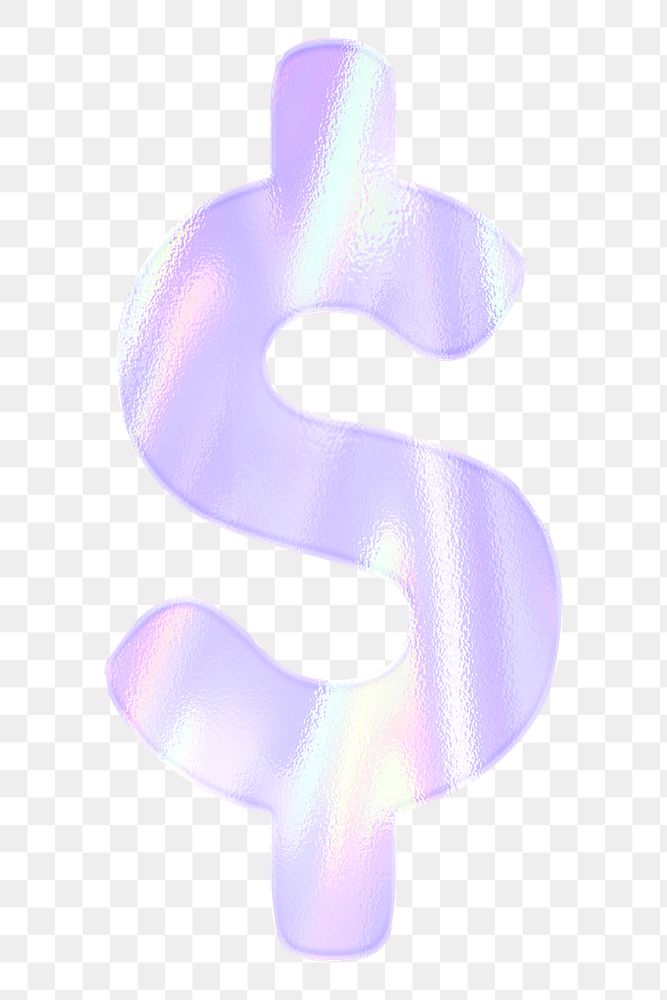 Dollar sign sticker png pastel holographic