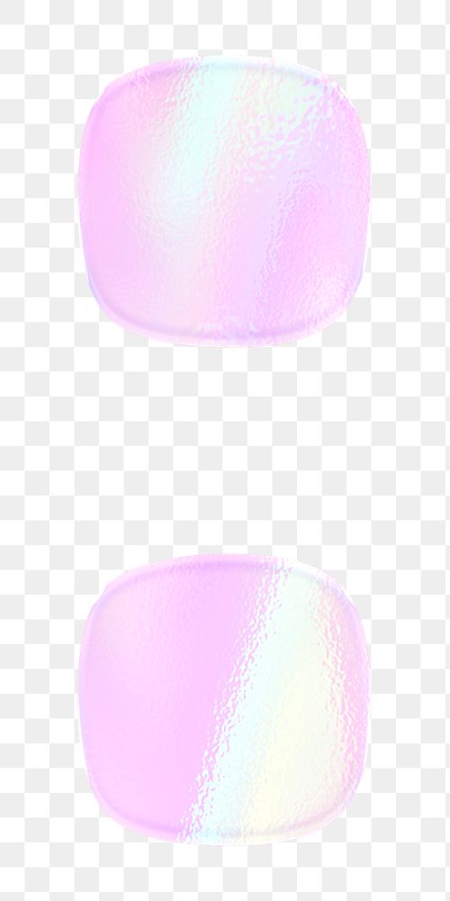 Shiny colon symbol sticker png holographic pink pastel
