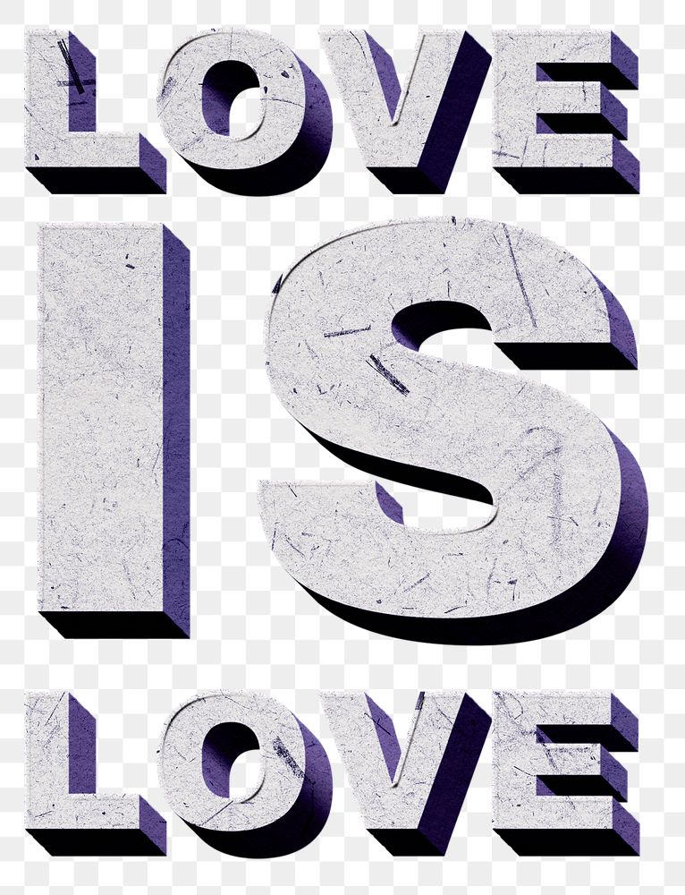Love Is Love purple png quote paper texture