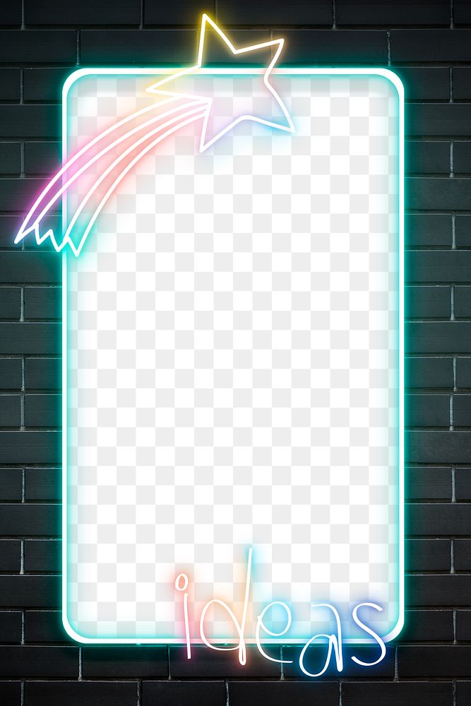 Neon frame ideas word star doodle png