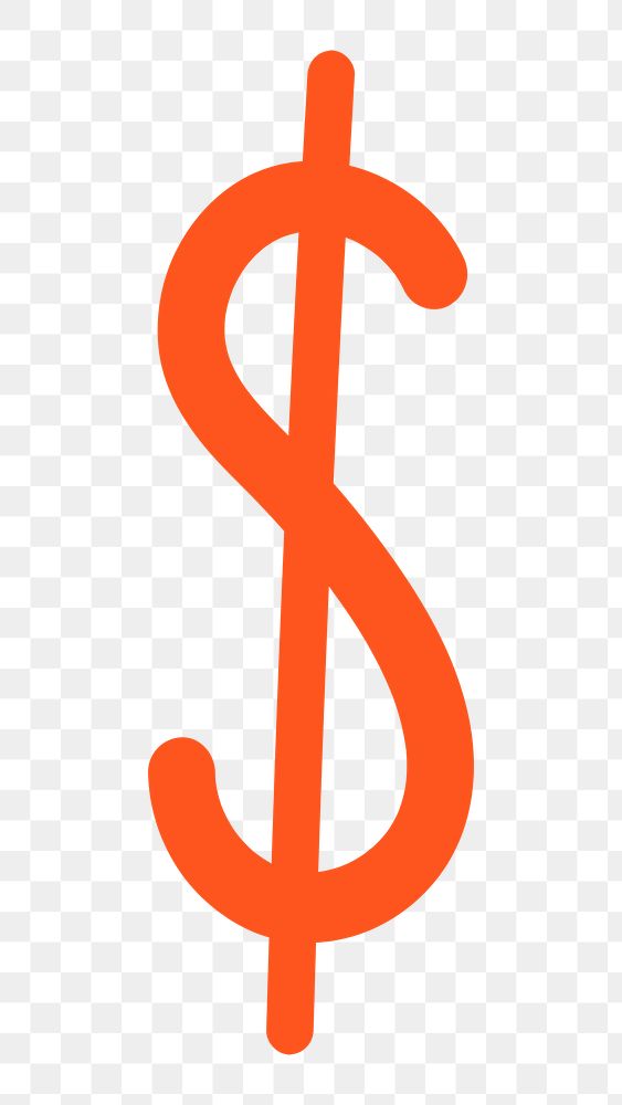 Dollar sign hand drawn png typography