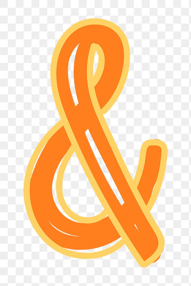 Png ampersand sign hand drawn typography
