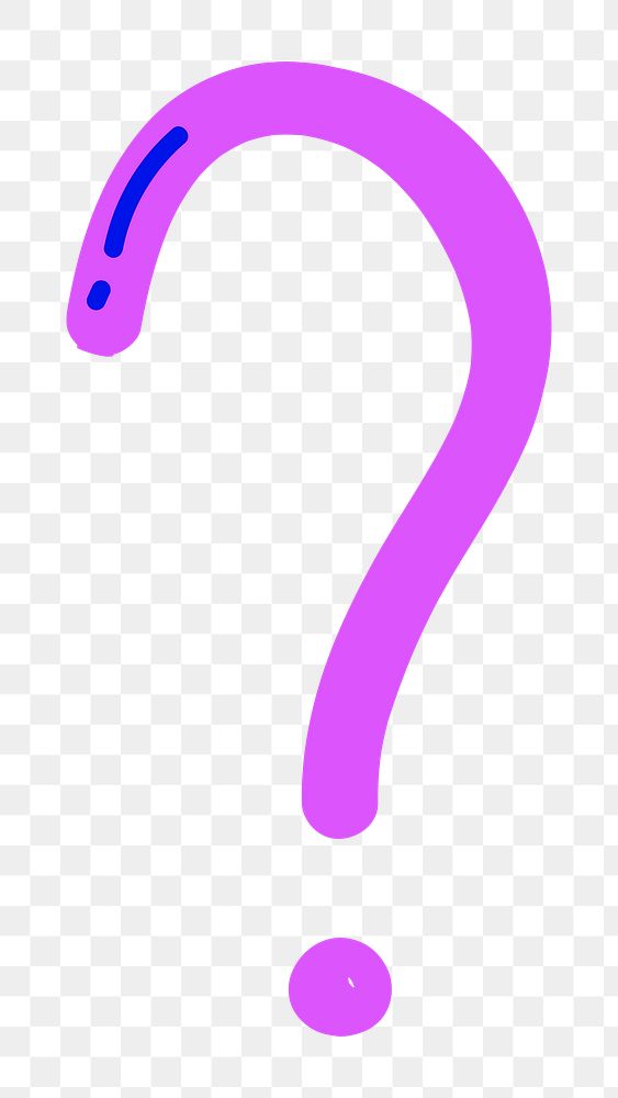 Doodle question mark png typography