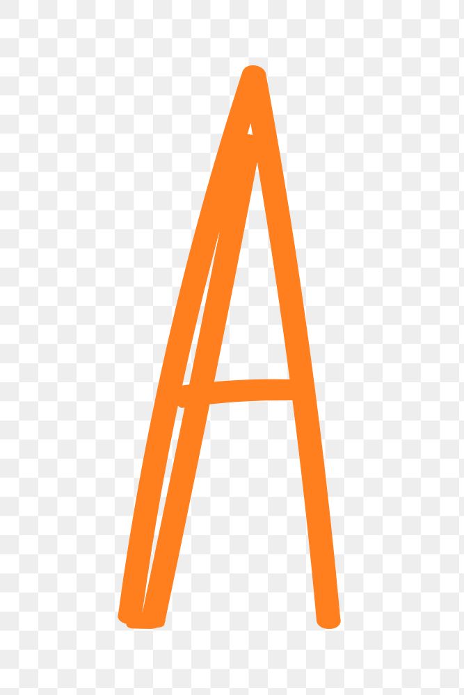 Png letter A hand drawn typography