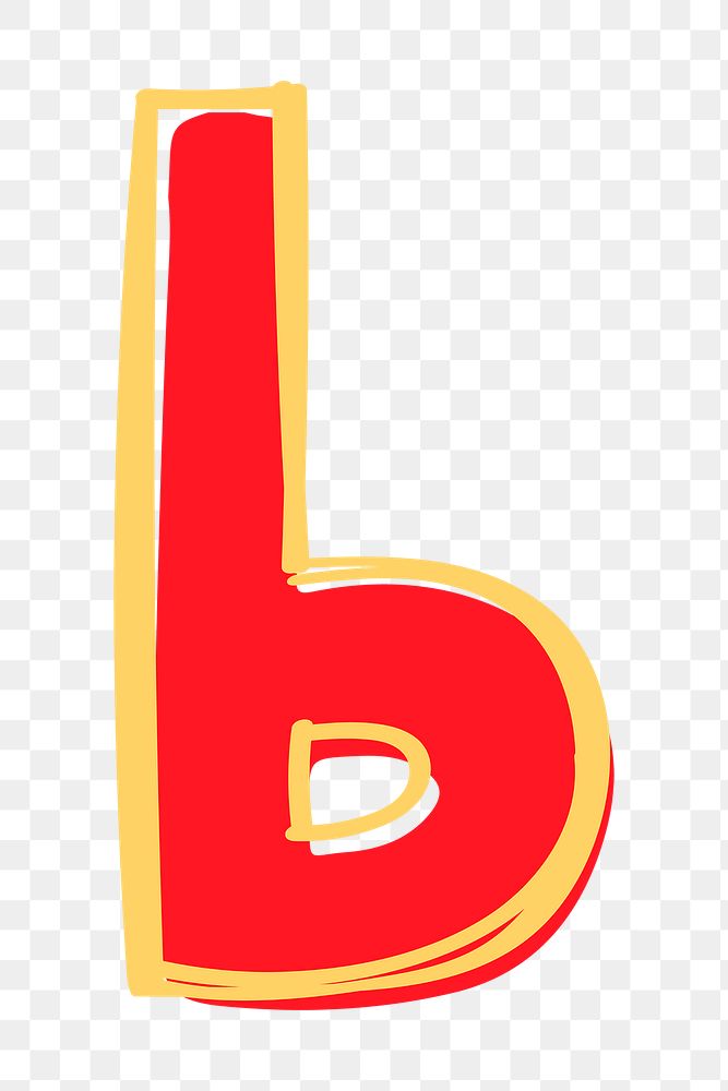 Doodle letter B png typography