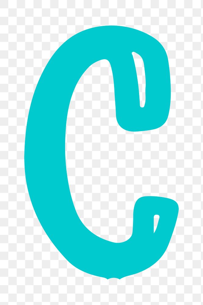 Letter C png hand drawn typography