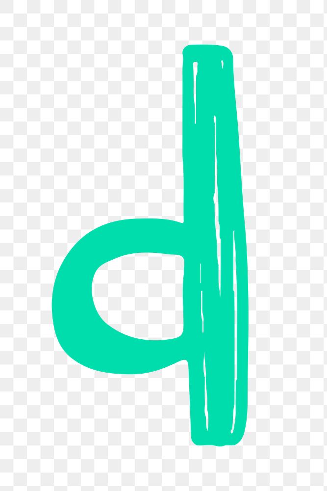 Letter D png doodle typography