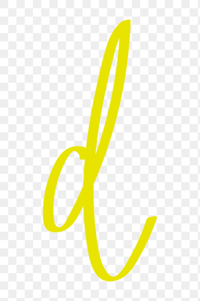 Letter D png hand drawn typography