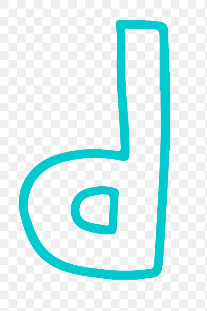 Letter D doodle png typography