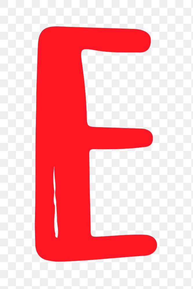 Doodle letter E png typography