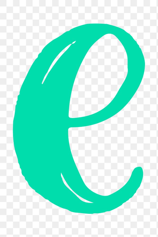 Letter E png doodle typography