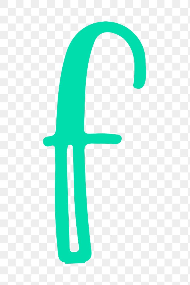 Letter F doodle png typography