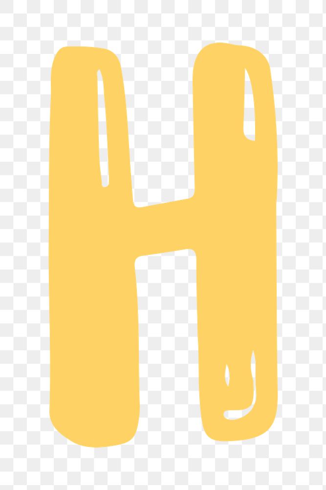 Letter H doodle png typography