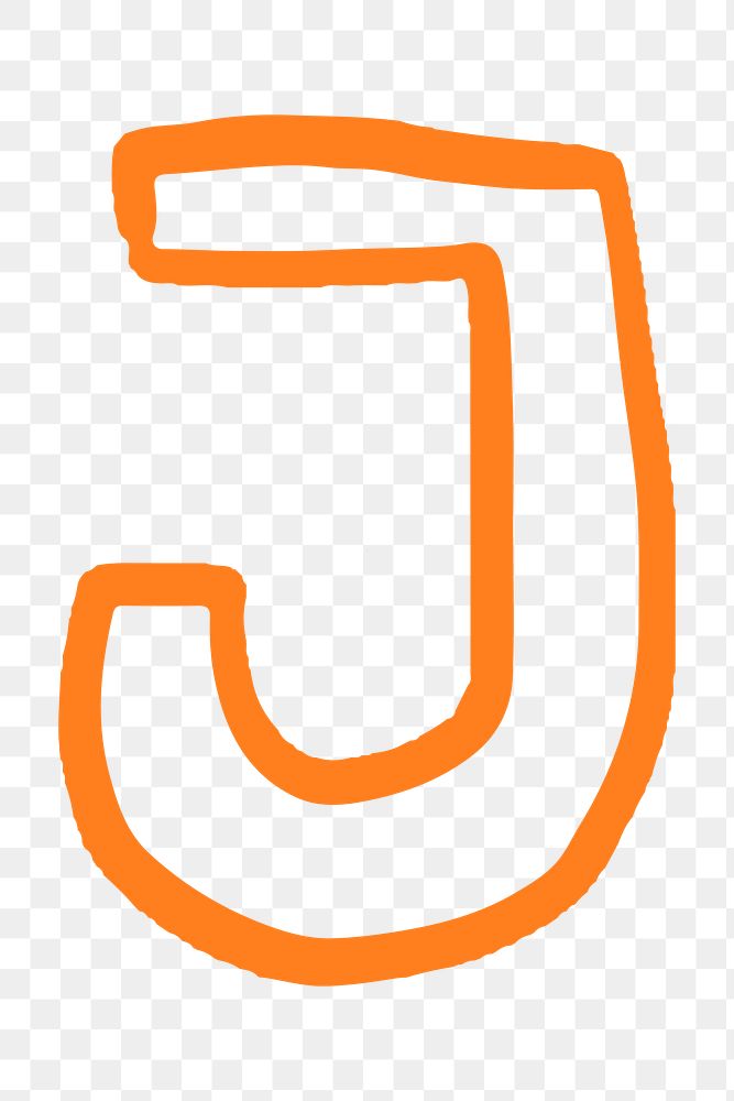 Letter J png doodle typography
