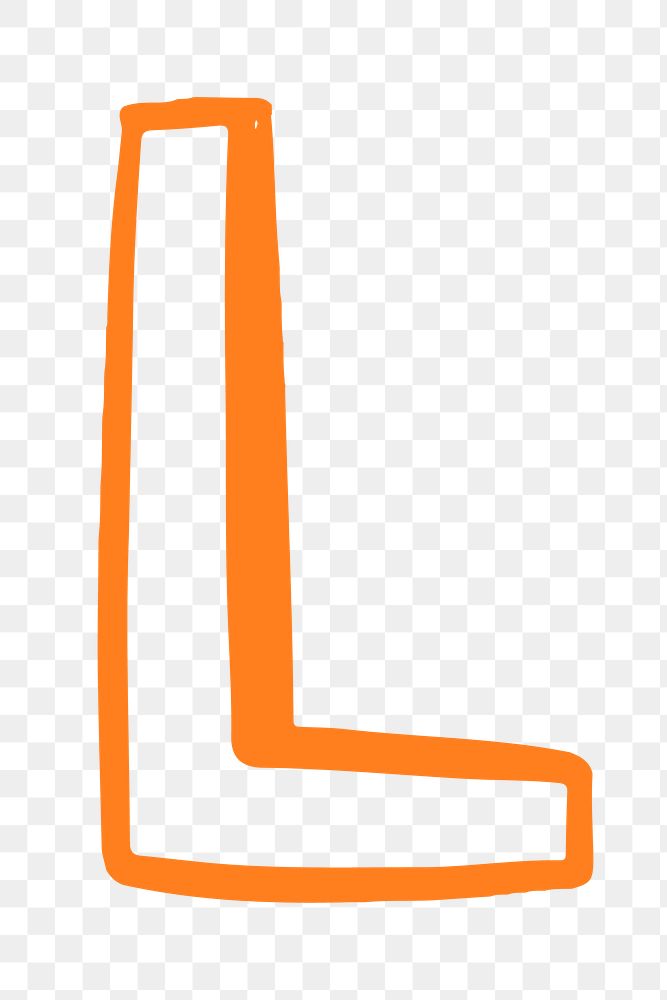 Png letter L doodle typography